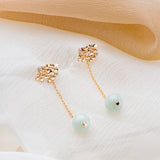 Hydrangea Jade Convertible Drop Earrings 18KT