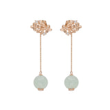 Hydrangea Jade Convertible Drop Earrings 18KT